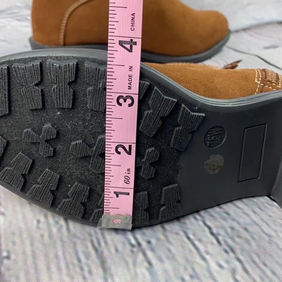 NWT: ST JOHN’S BAY (WIDE) Memory Foam Brown Faux Suede Block Heel Ankle Boots - Picture 11 of 17